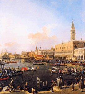 昇天日にヴェネツィア、サンマルコ盆地 作： Giovanni Antonio Canal